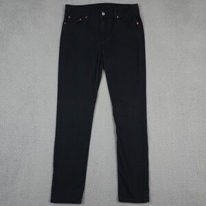 Levis Jeans Womens 29 Black Striped Boyfriend Mid Rise Stretch Denim Tapered Leg